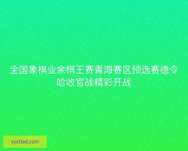 全国象棋业余棋王赛青海赛区预选赛德令哈收官战精彩开战